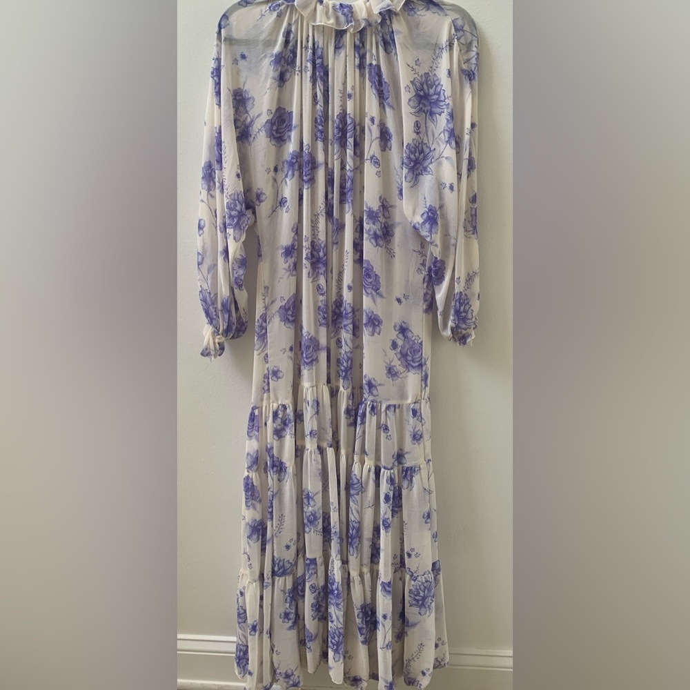Free People Maxi Dress Ivory/Purple/Blue - Picture 5 of 12